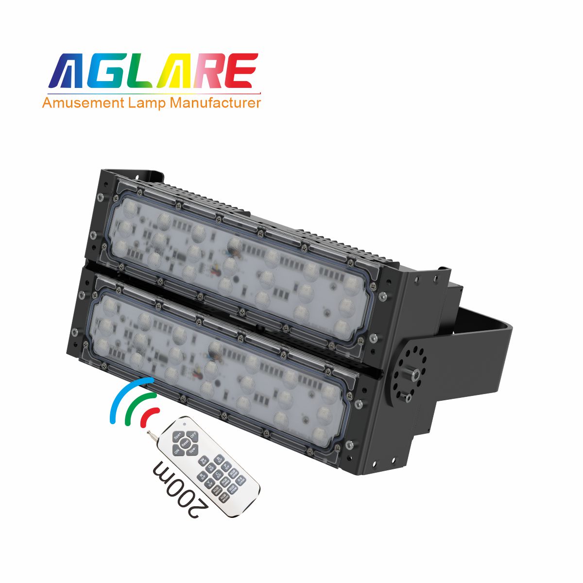 100W LED彩色泛光灯 RGB投光灯带遥控器